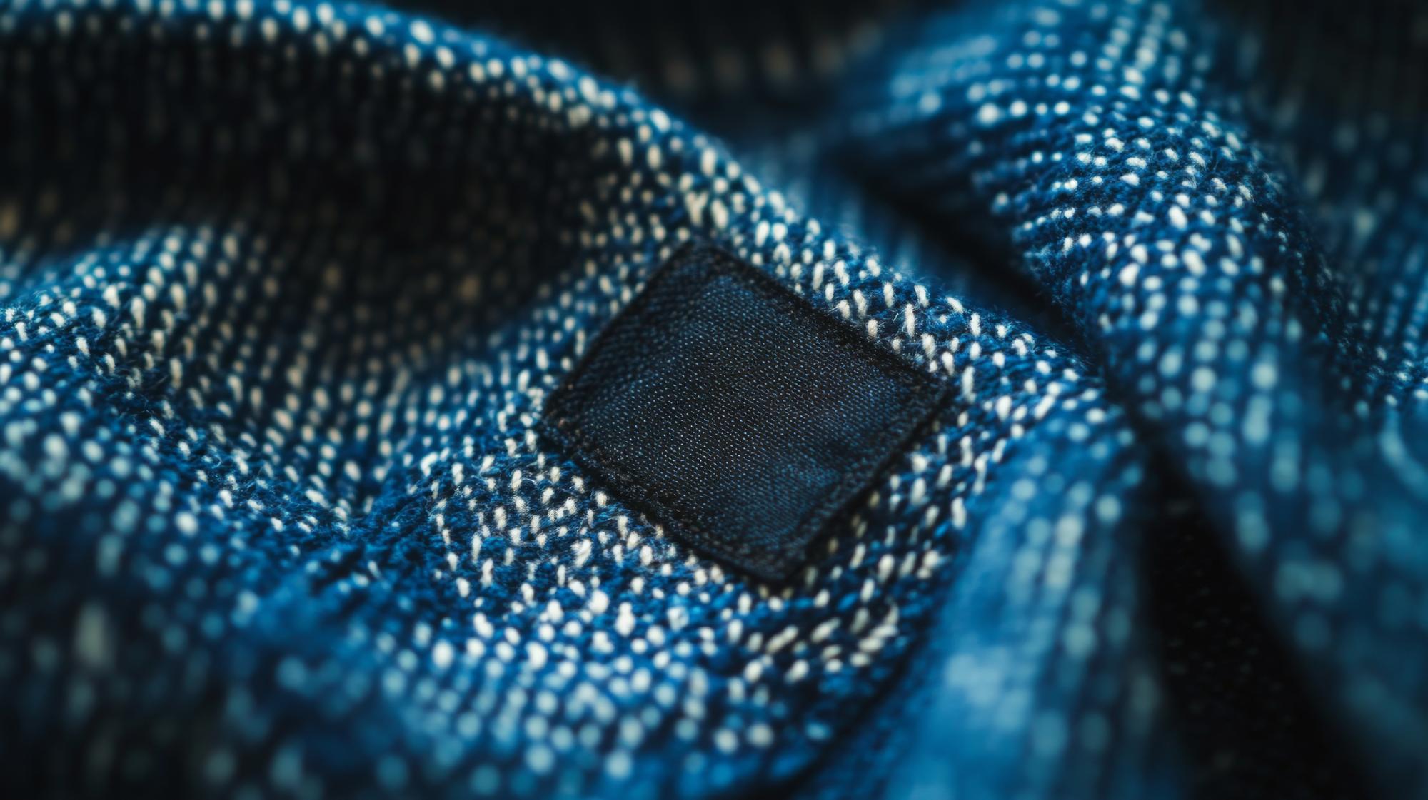 Dettaglio punto a nido d'ape su giacca denim